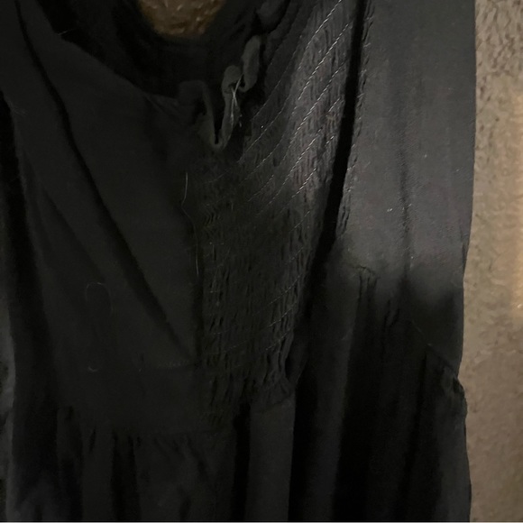 Black A-Line Baby Doll Style Mini Dress with Elastic on Top for Stretch, Size 2X - Picture 6 of 7